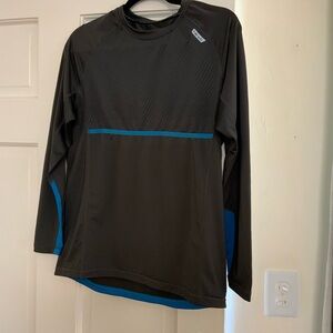 Grey and Blue Long Sleeve Athletic Shirt
